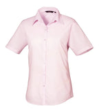 Women's short sleeve poplin blouse Pink