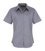 Women's short sleeve poplin blouse Steel