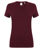 Ladies Feel Good Stretch T-Shirt Burgundy