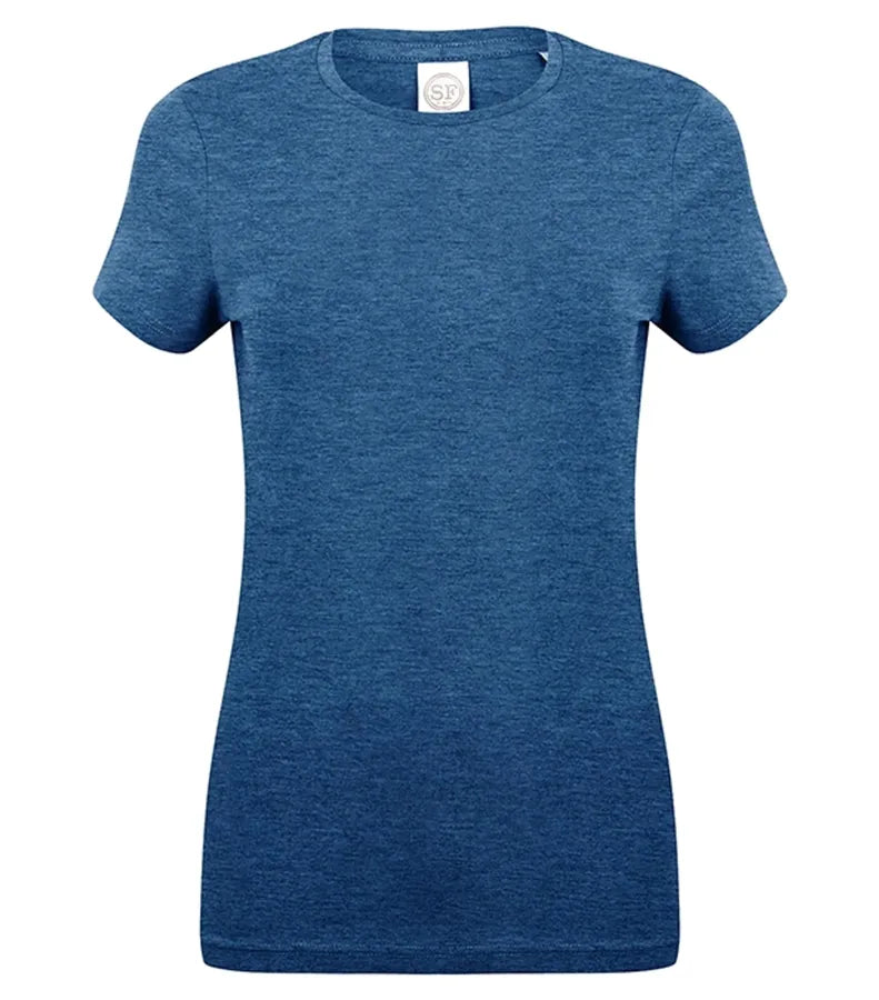 Ladies Feel Good Stretch T-Shirt HeatherBlue