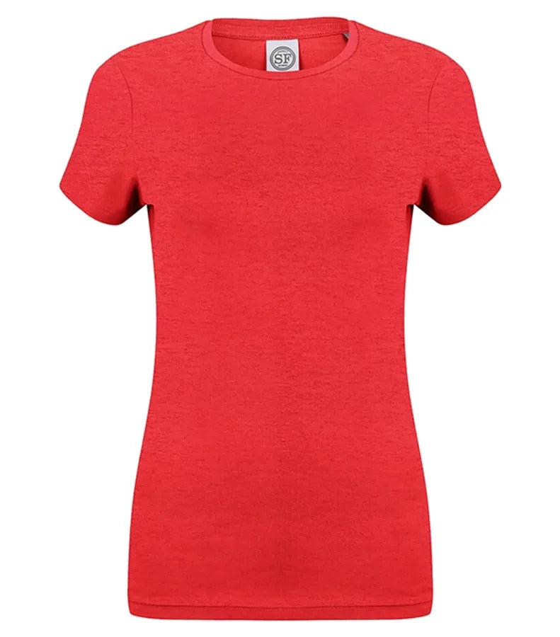 Ladies Feel Good Stretch T-Shirt HeatherRed