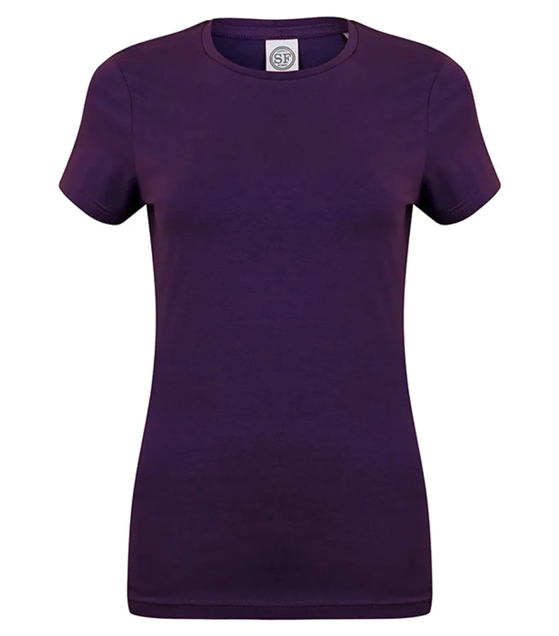 Ladies Feel Good Stretch T-Shirt Purple
