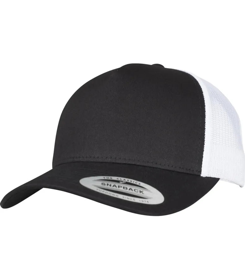 5-Panel Retro Trucker 2-Tone Cap Black/White