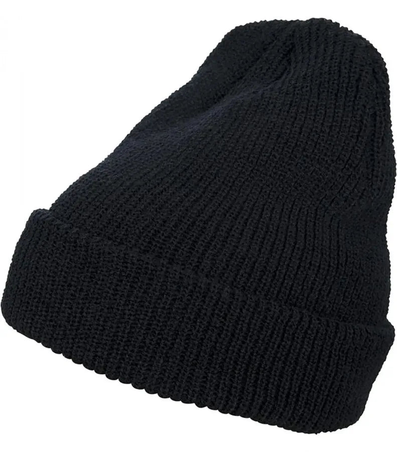 Long Knit Beanie Black