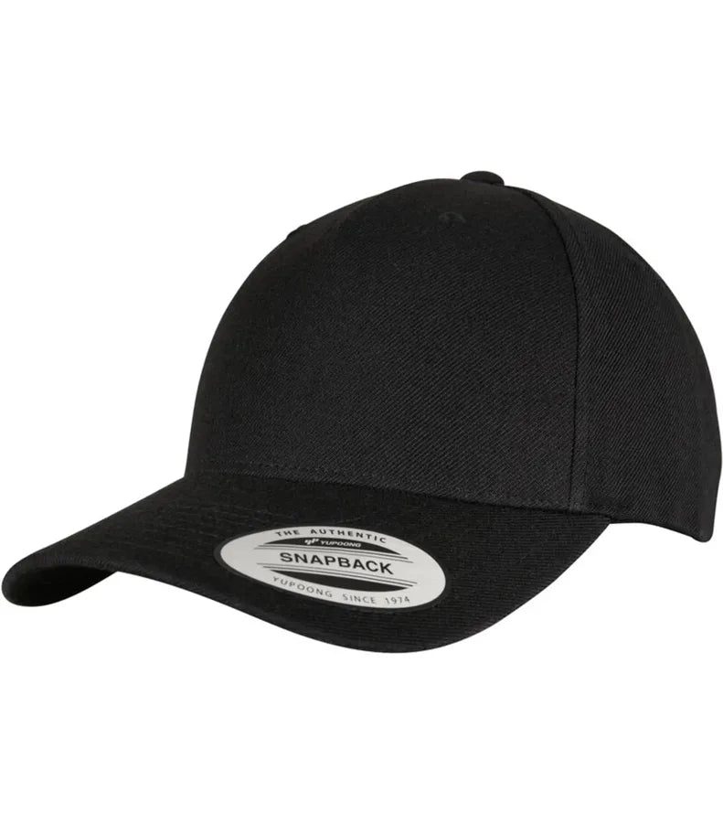 YP Classic 5-Panel Prem Curved Visor Snapback Cap Black