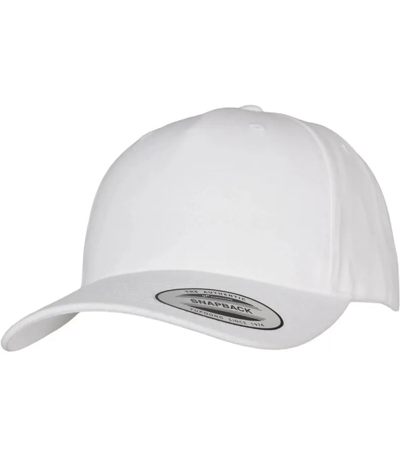 YP Classic 5-Panel Prem Curved Visor Snapback Cap White