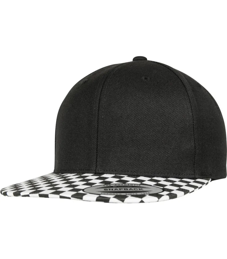 Checkerboard Snapback Black/White