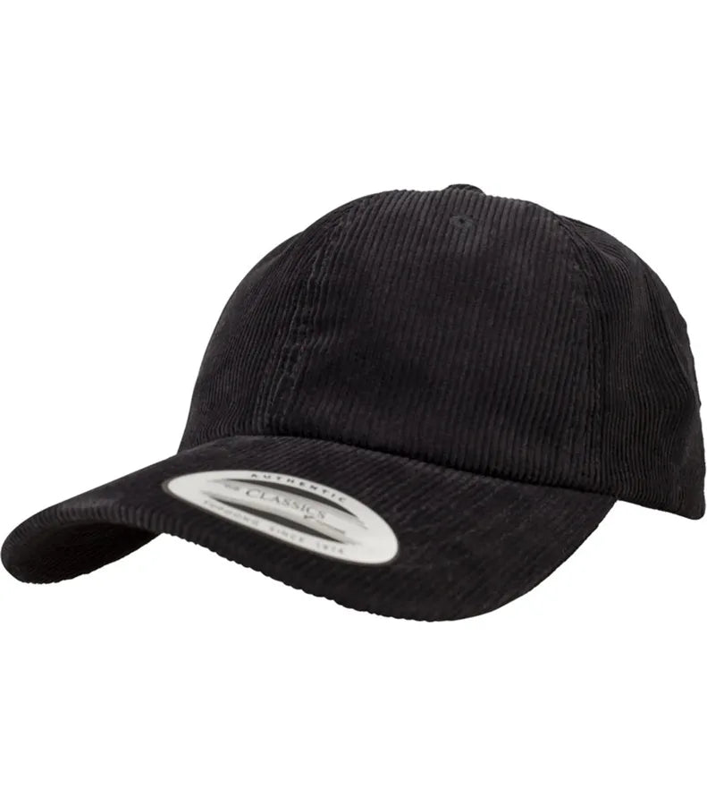 Low Profile Corduroy Dad Cap Black