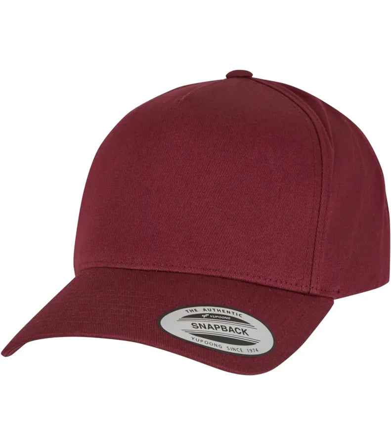 5-Panel Curved Classic Snapback Maroon