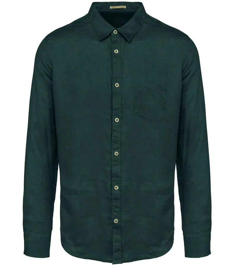 Men's Linen Shirt AmazonGreen