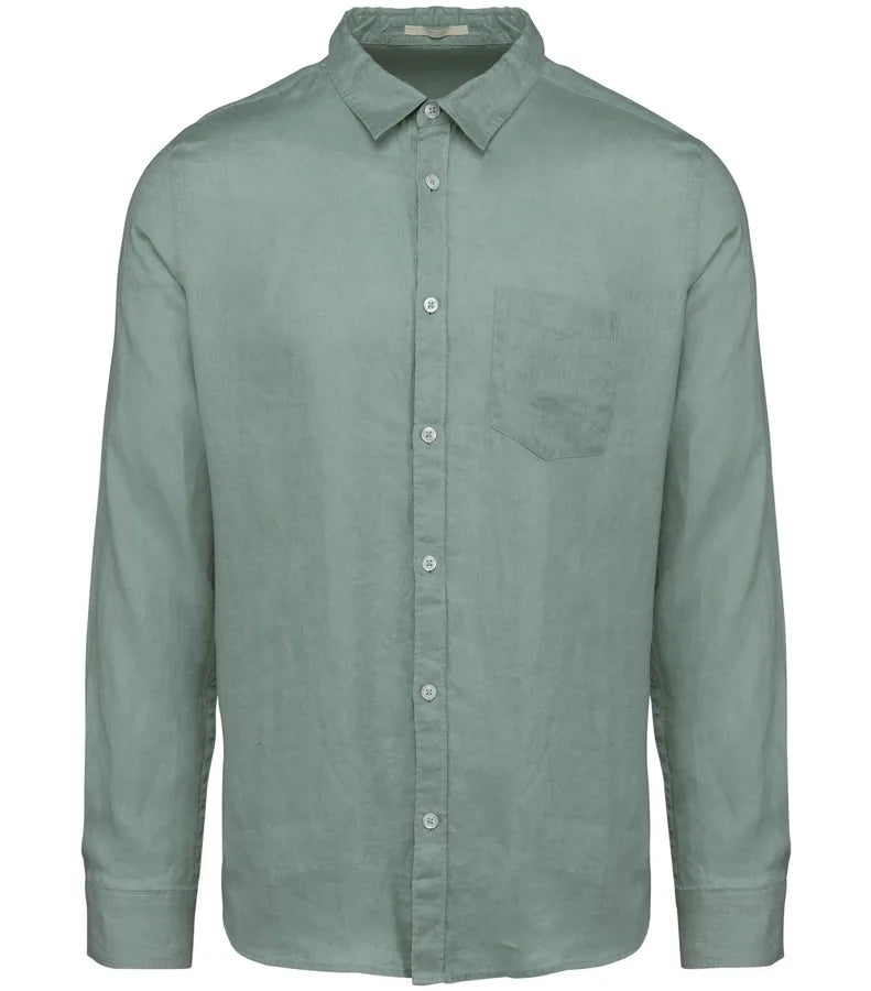 Men's Linen Shirt JadeGreen