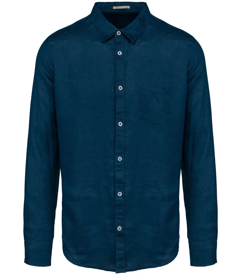 Men's Linen Shirt PeacockBlue