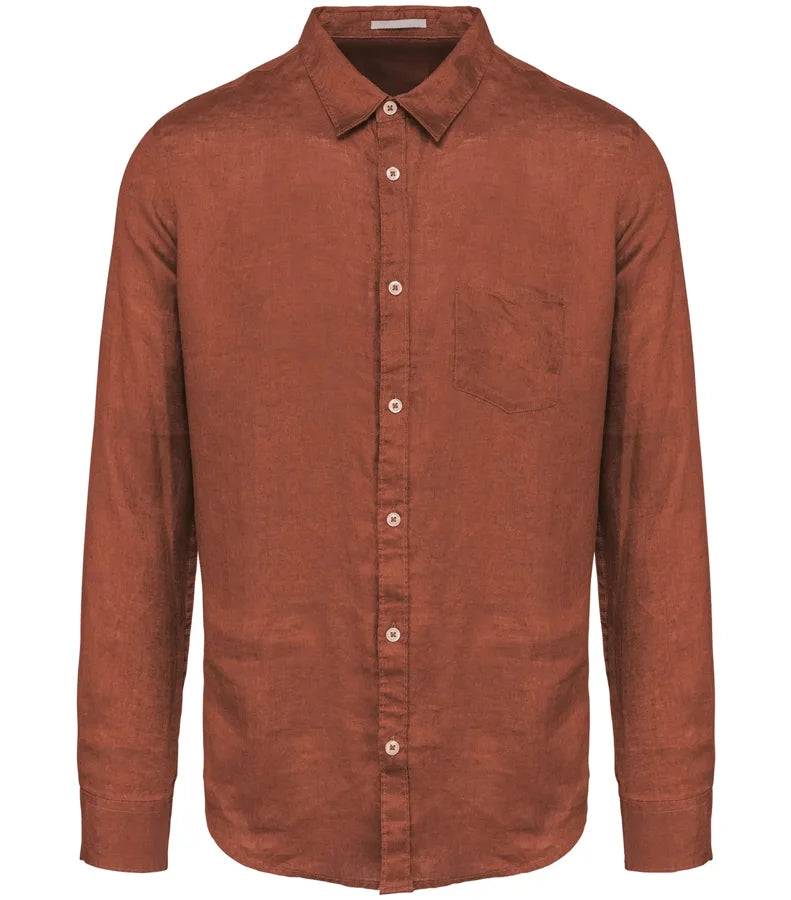 Men's Linen Shirt BurntBrick