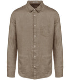 Men's Linen Shirt CreamCoffee