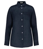 Ladies' Linen shirt NavyBlue
