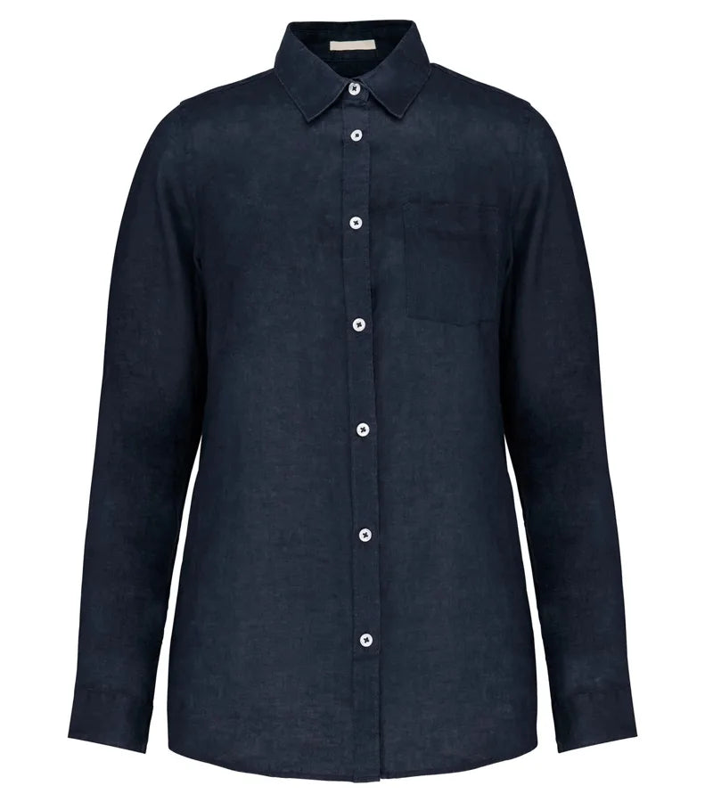 Ladies' Linen shirt NavyBlue