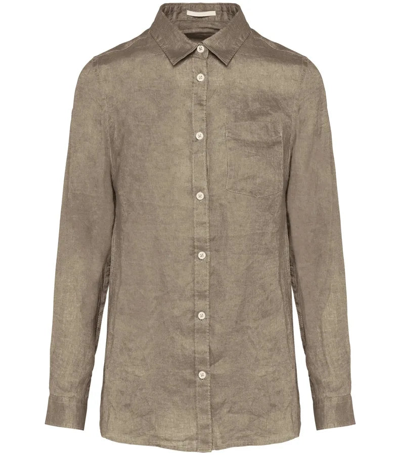 Ladies' Linen shirt CreamCoffee