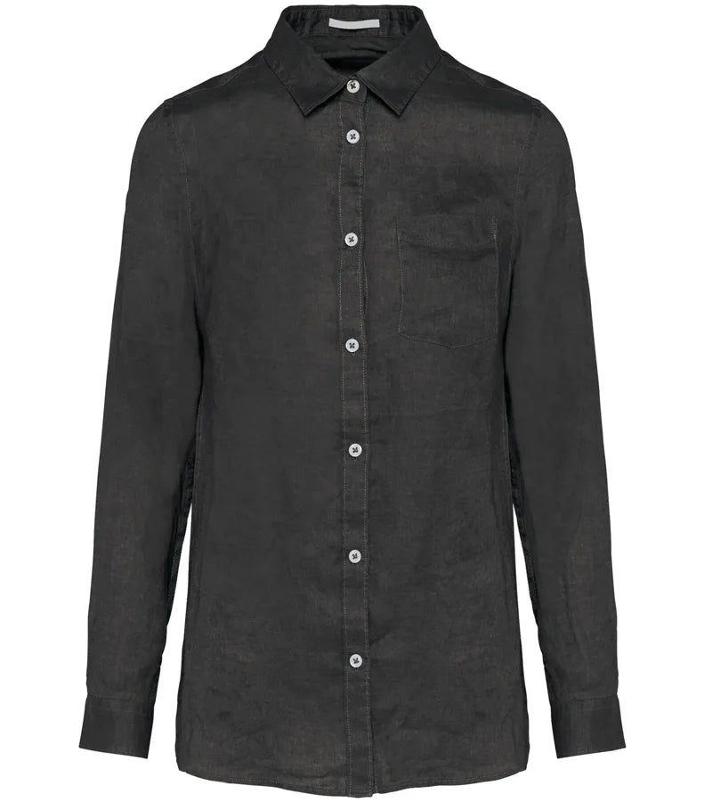 Ladies' Linen shirt AnthraciteGrey