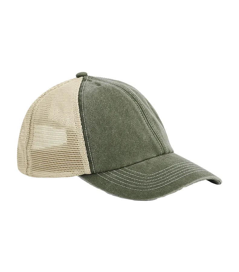 6 Panel Vintage Trucker VintageOlive/Stone