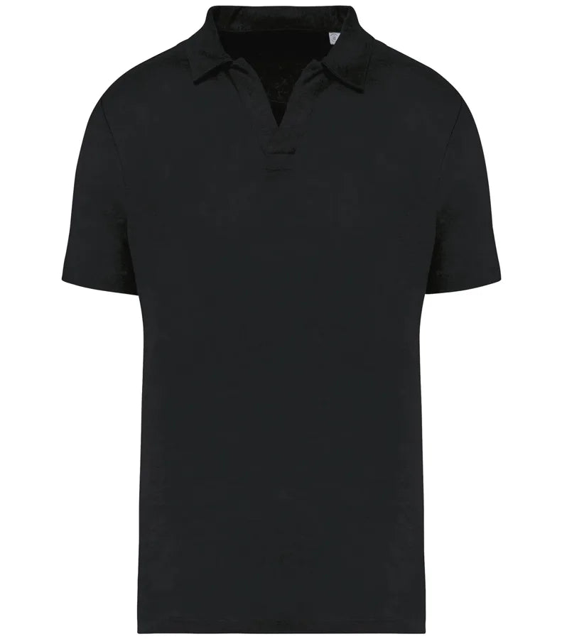Men’s Linen Polo Shirt Black