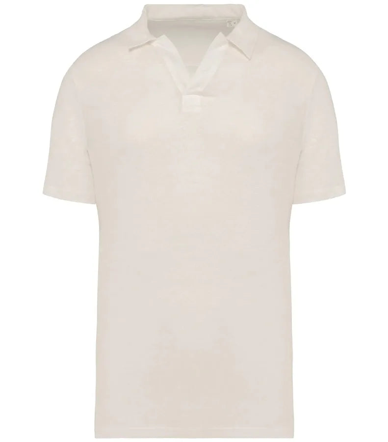 Men’s Linen Polo Shirt Ivory