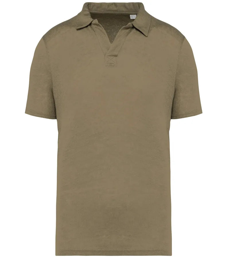 Men’s Linen Polo Shirt LightOliveGreen