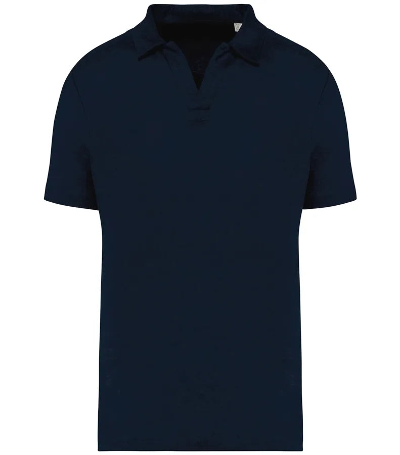 Men’s Linen Polo Shirt NavyBlue