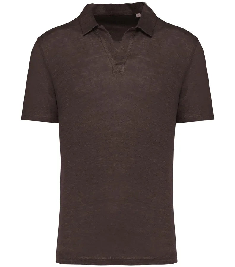 Men’s Linen Polo Shirt Stonegrey