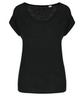 Ladies' V-neck Linen T-shirt Black