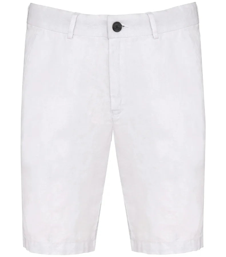 Men's Linen Bermuda White