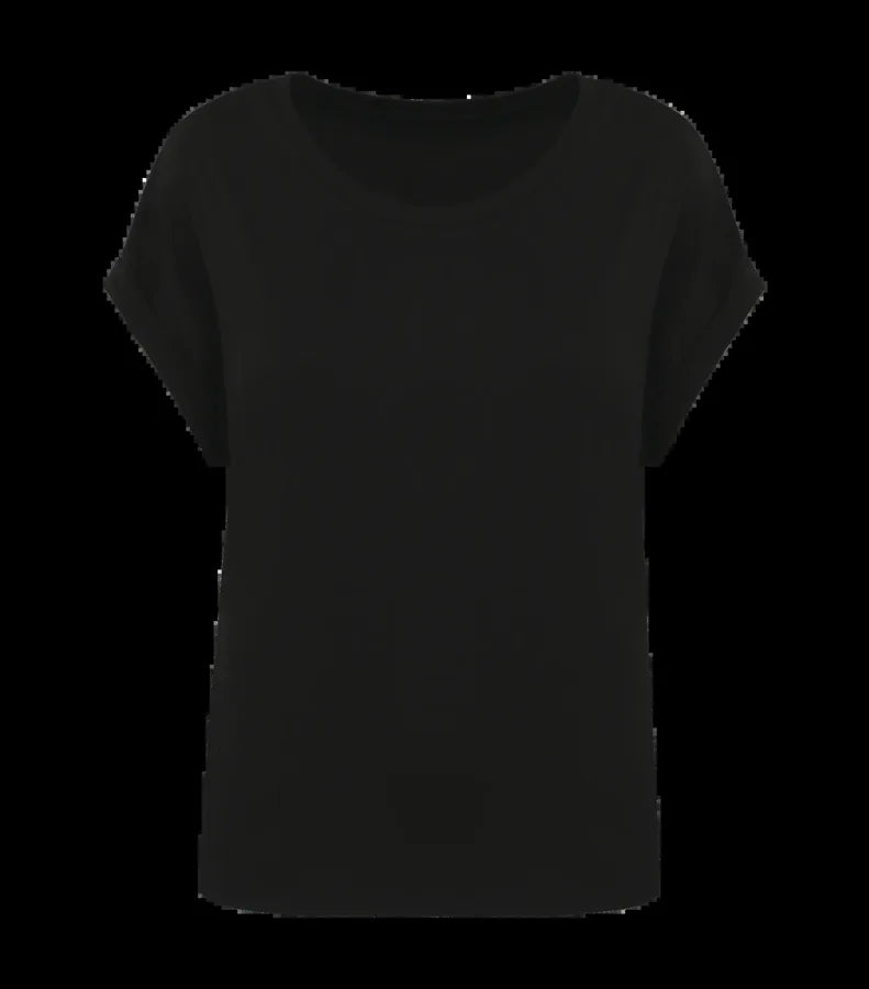 Eco-Friendly Ladie's Rolled-Up Sleeves T-shirt Black