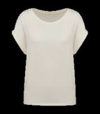 Eco-Friendly Ladie's Rolled-Up Sleeves T-shirt Ivory