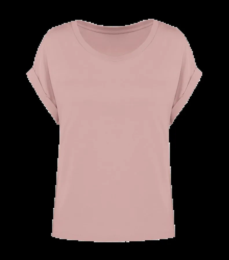 Eco-Friendly Ladie's Rolled-Up Sleeves T-shirt PetalRose