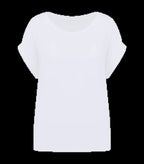 Eco-Friendly Ladie's Rolled-Up Sleeves T-shirt White