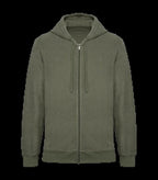 Eco-Friendly Men's Terry Towel Full Zip Hoodie OrganicKhaki