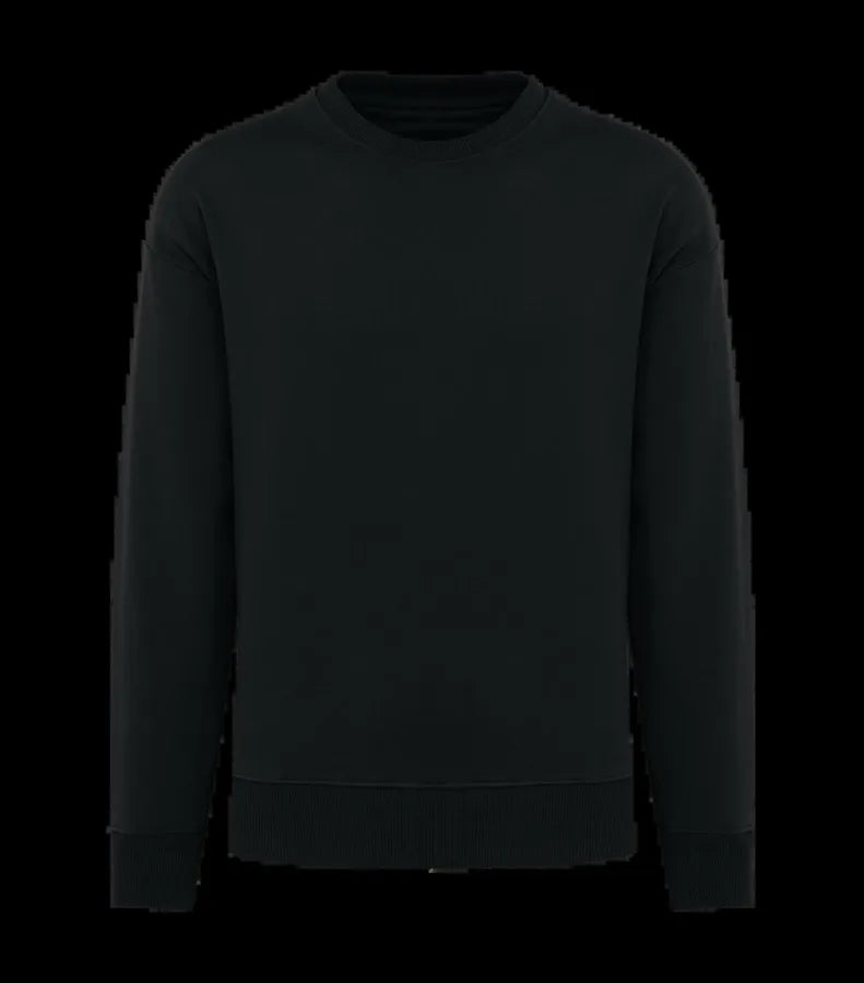 Eco-Friendly Unisex Oversized Round Neck Sweat Black