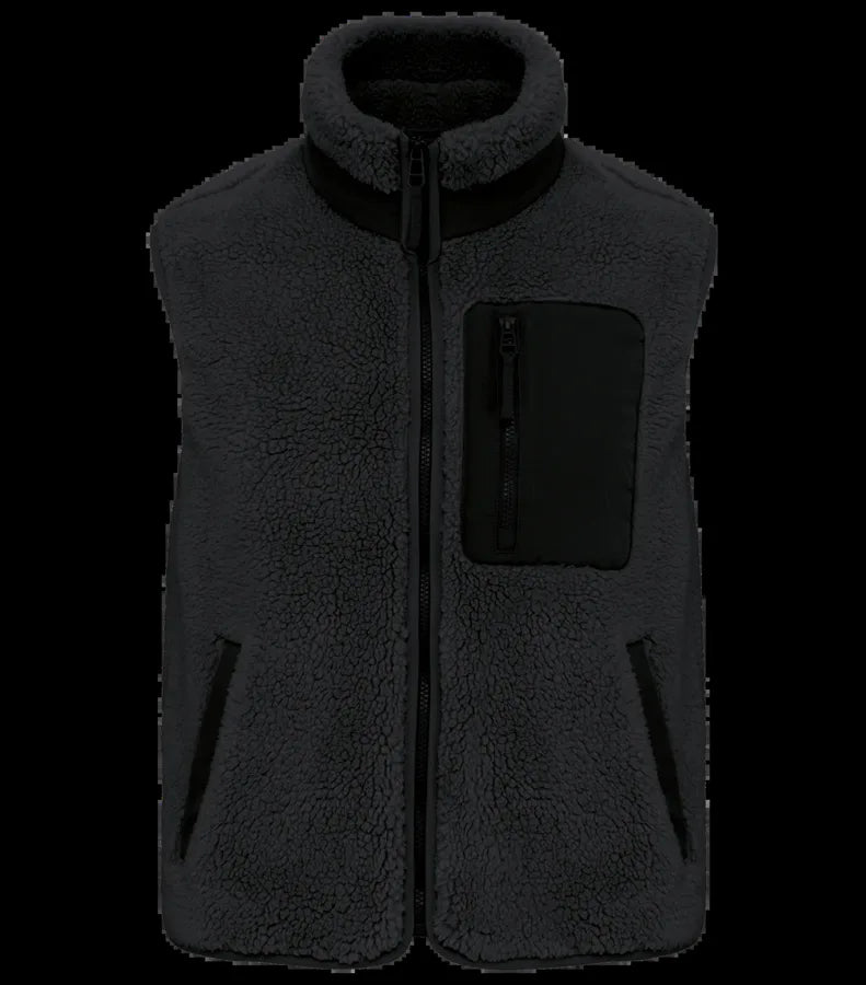 Unisex Eco-Friendly Sherpa Bodywarmer Black