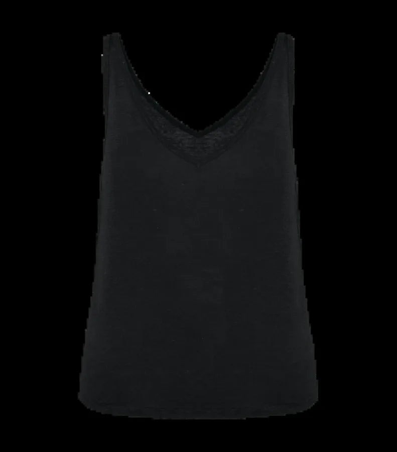 Ladies' Linen Tank Top Black