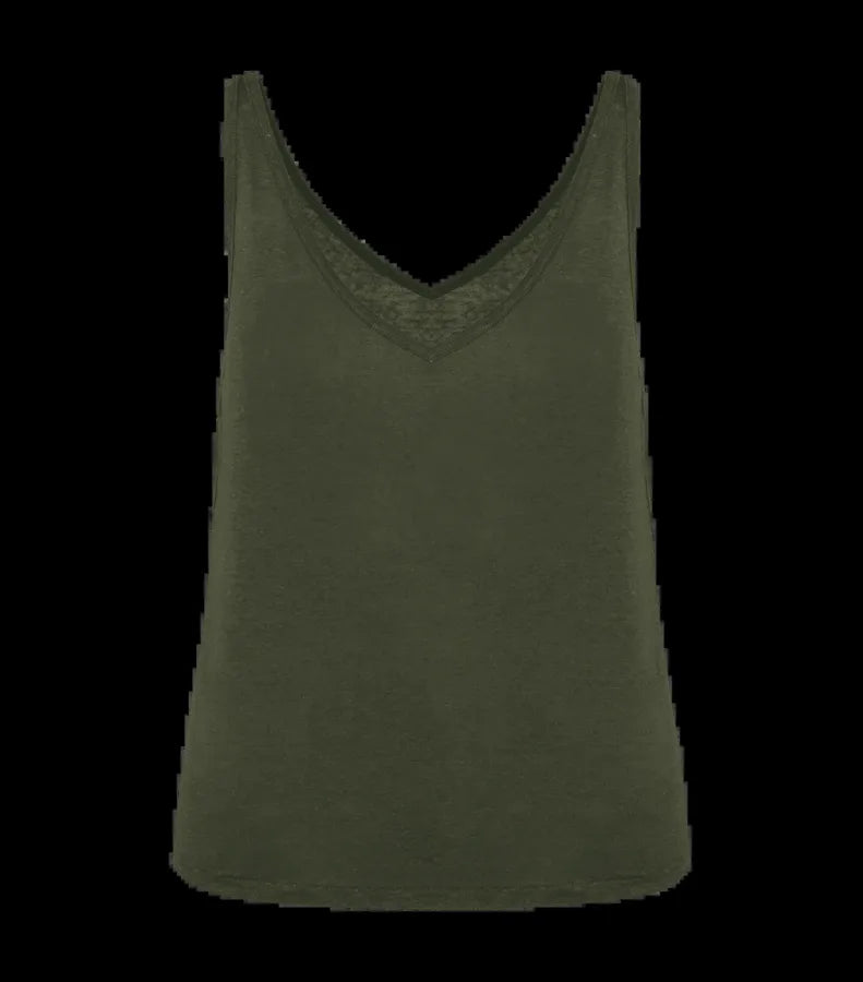 Ladies' Linen Tank Top OrganicKhaki
