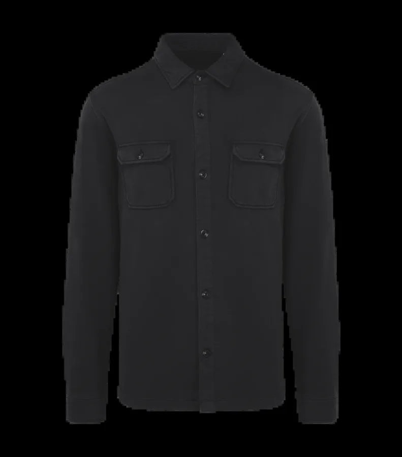EcoFriendly Men's Wash Effect Brushed Fleece Over WashedBlack