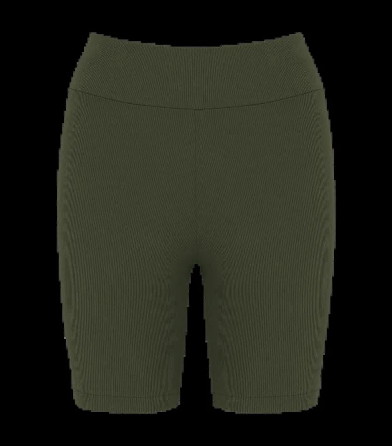 Eco-Friendly Ladie's Rib Shorts OrganicKhaki