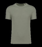 Eco-Friendly Unisex Organic Cotton and Linen T-shirt AlmondGreen