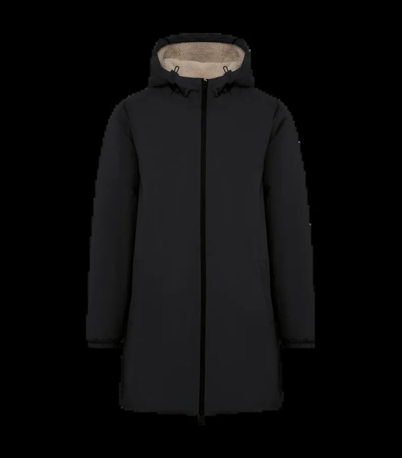 Eco-Friendly Unisex Sherpa-Lined Waterproof Jacket Black