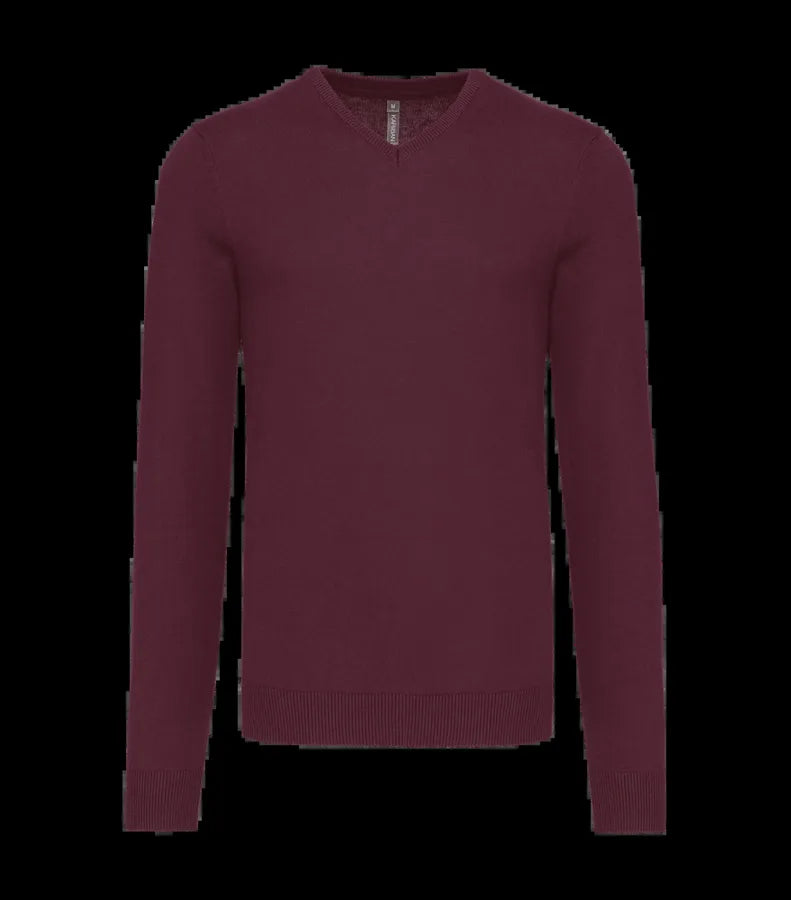 Men's V-Neck Jumper Wine