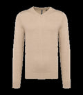 Men's V-Neck Jumper BeigeHeather