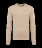 Men's V-Neck Jumper BeigeHeather