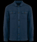 Men's linen washed effect overshirt WashedNavyBlue