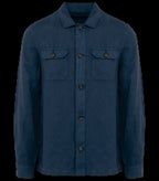 Men's linen washed effect overshirt WashedNavyBlue