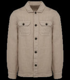 Men's linen washed effect overshirt WashedLinenSand