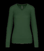 Ladies' V-Neck Jumper ForestGreen